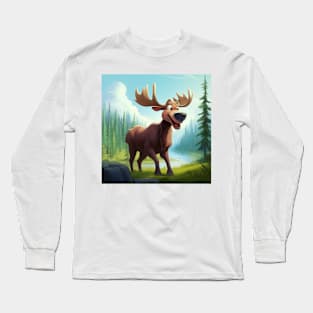 Cartoon Moose 2 Long Sleeve T-Shirt